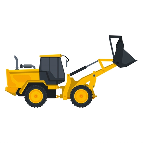 Construction Theme Front Loader Excavator Transparent Sticker
